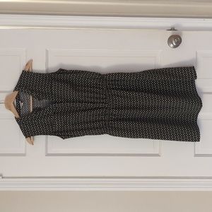 Patterned Dark Green/Black/White Casual Dress